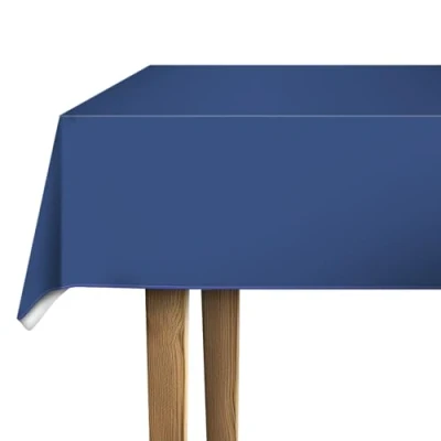 Image de d c fix nappe de table toile cirée en plastique sans PVC Profond Bleu anti tache linge enduite pour intérieur et extérieur 220 cm x 150 rectangulaire