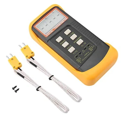 Image de Thermomètre Numérique,Fydun 682II 5 13C Double Canal numérique à thermocouple de type K Indicateur Temperature avec rétro éclairage LCD pour K/J/T/E/R/S/N
