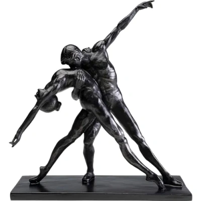 Image de Kare Figurine décorative Design Dancers Noire fabriquée à la Main pour Salon, étagères, Ballet, Danse, Classique, décoration de Chambre Coucher, 38 x 34 13 cm