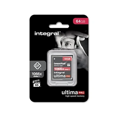 Image de Integral 64Go Carte Compact Flash UDMA 7 1066x Vitesse VPG 65 160MB/s Lecture et 135MB/s Ecriture Haute Professionnelle