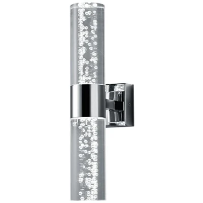 Image de Trio Leuchten 282410106 Applique murale LED Pour Salle De Bain, Chrome, en acrylique Transparent avec bulles 2 ampoules Anthrazit, Grau, Silber,