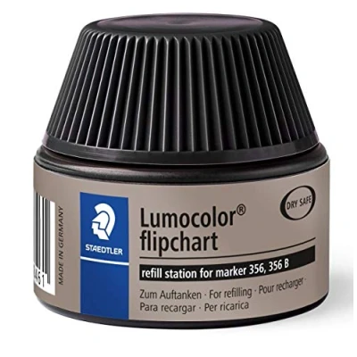 Image de Lumocolor 488 56 Flacon Recharge 30 Ml Pour Marqueur Tableau Papier 356 Noir