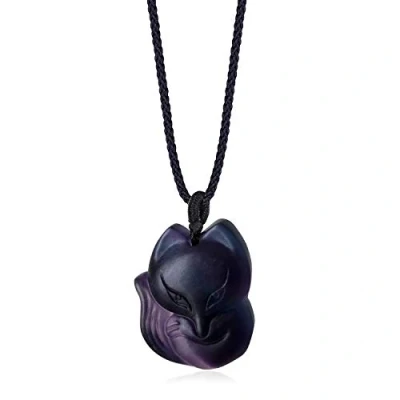 Image de COAI Collier Ajustable Pendentif Renard Pierres Véritables Fluorite Femme