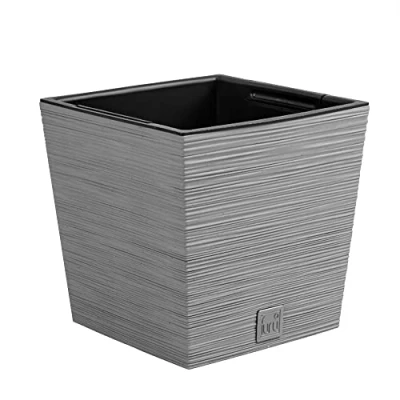 Image de Pot de fleurs avec reserve d&#039;eau 7,5 L gris galet FURU