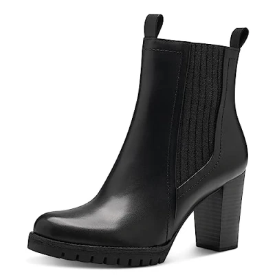 Image de Marco Tozzi Bottines à talons hauts, Femme, Taille: 37, Black Cuir
