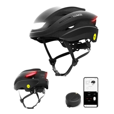 Image de Lumos Ultra Casque Intelligent de vélo Feux LED Avant et arrière Clignotants Connexion Bluetooth Adulte : Hommes, Femmes (Noir, Taille S)