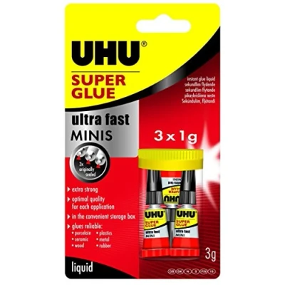 Image de UHU Lot de 3 Mini Tubes 1g Colle Liquide Instantanée