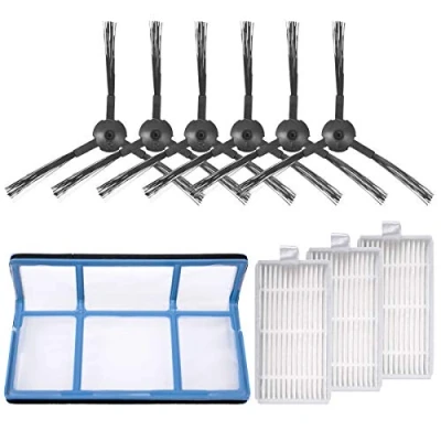 Image de Keepow Kit d&#039;accessoires de Rechange compatibles avec Les Robots aspirateurs ILIFE ZACO V3 V3s V5 V5s Pro,1 Filtre Primaire + 3 filtres pour Robot aspirateur Pro 6 brosses latérales
