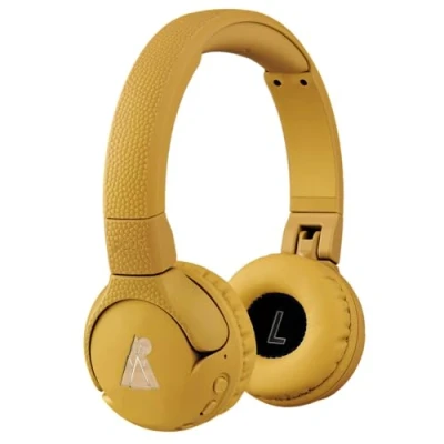 Image de POGS Casque d&#039;écoute Bluetooth sans Fil Kids Le Gecko 2 réglable et Durable pour Enfants de 3 Ans Plus Volume limité à 85 DB Microphone Fonction Partage Musique (rJaune)