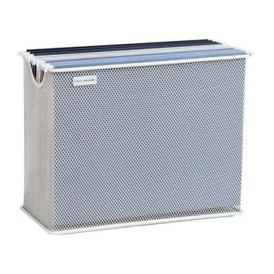 Image de Mind Reader Metal Mesh Storage Letters, Documents, Folders, Office Organization, White File Basket