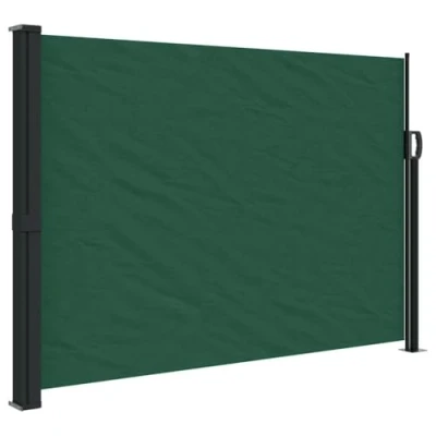 Image de Auvent latéral rétractable Non spécifié 140x500 cm Vert foncé 100% polyester Manuel