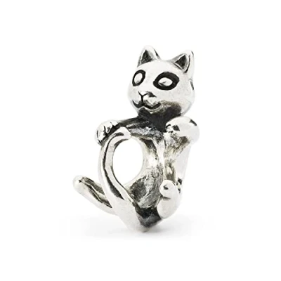 Image de Trollbeads Chaton joyeux perle argentée, small, Argent sterling, 0