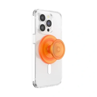 Image de PopSockets: PopGrip Round pour MagSafe Anneau Adaptateur Inclus Support et Poignée Smartphone Coques avec Un Top Interchangeable Orange Zest