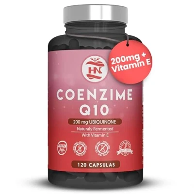 Image de Coenzyme Q10 200 mg 120 Gélules (4 mois) Naturellement Fermentée, Soutient l&#039;Énergie Cellulaire et le Métabolisme, en Ubiquinol avec Vitamine E