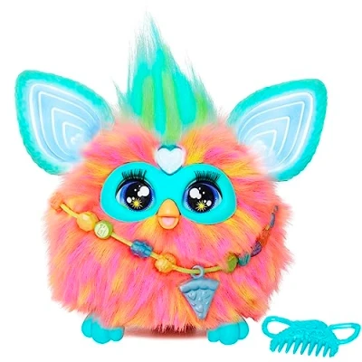 Image de Furby Coral Jouet interactif avec commande vocale pour filles et enfants à partir de 6 ans, 15 accessoires mode, peluche électronique animatronique