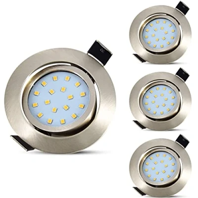 Image de Allesgute Spot LED Encastrable Extra Plats Orientable, 4x 5W Spots de Plafond 450LM Blanc Froid 6000K, éclairage Encastré, Plafonnier Luminaires Intérieur pour Cuisine Couloir Salon