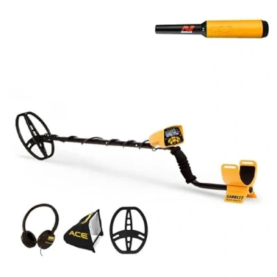 Image de Garrett Detecteur De Metaux Ace 400 i avec 3 Accessoires Inclus (casque audio, protège disque, pluie boîtier)+ Propointer At Etanche