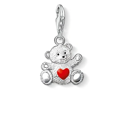 Image de Thomas Sabo Femmes Pendentif Charm Charity For Us Club Argent Sterling 925 noirci rouge noir 0680 007 10
