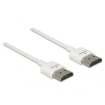 Image de Câble HDMI DELOCK 0,25m 3840 x 2160 pixels Triple blindage Compatibilité 3D Noir