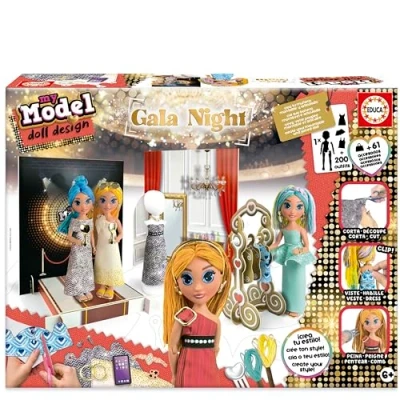 Image de Educa Soirée de Gala Mon Modèle Créez et concevez Votre poupée, Comprend Plus 150 Looks, Une séance Photo pour Montrer Vos modèles 40 Accessoires