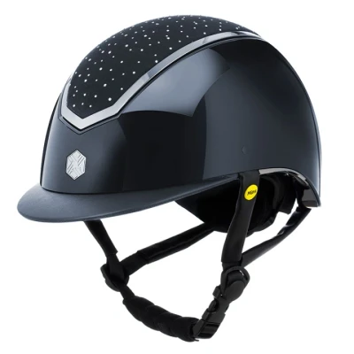 Image de Charles Owen Casque d&#039;équitation MIPS Kylo Gloss Crystal Bleu marine/Argent