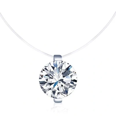 Image de Unendlich U collier invisible femme de la clavicule élégant solitaire zircon le fil nylon transparent