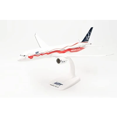 Image de Herpa modèle d&#039;avion Boeing 787 9 LOT Polish Airlines Proud of Poland‘s Independence, à l&#039;échelle 1:200 de Snap Fit, modélisme, avec support