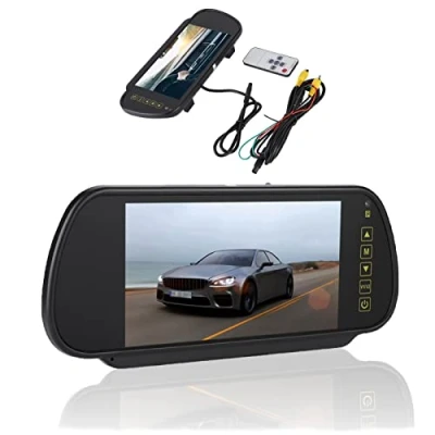 Image de DC9V 26VCaméra de Recul, 7 Pouces Rétroviseur Voiture LCD Moniteur Gradation Automatique Caméra Vue Arrière avec Support pour Voiture,Moniteur Stationnement recul