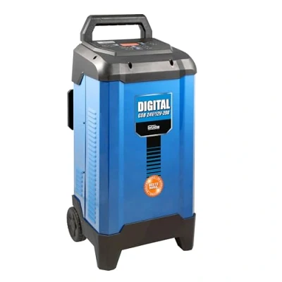 Image de Güde GDB Chargeur de Batterie numérique 24 V/12 V 200 (230 V, 6000 W, Tension Sortie 12/24 pour Batteries 20 450 Ah, LED, Diagnostic, Sauvetage, Fonction Charge et Maintenance, Inversion