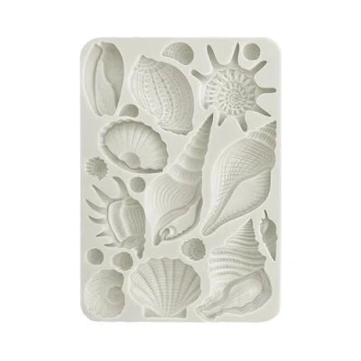 Image de Stamperia Moule en silicone A5 pour scrapbooking, bullet journal, coquilles, surface non adhésive, convient l&#039;argile à séchage l&#039;air, la résine et plus, parfait les loisirs, l&#039;artisanat