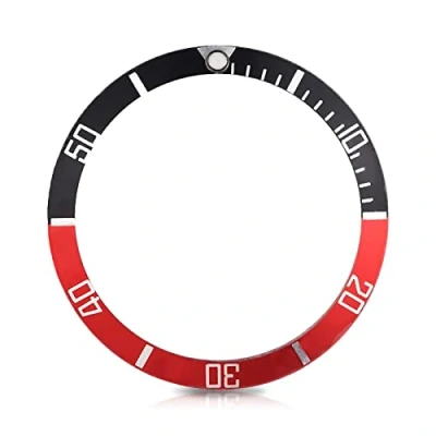 Image de Sonew Montres en céramique Lunette Insertion Numéros Marqueurs Wristwatch Loop Remplacement Classic Ring Wristband(Black + Red)