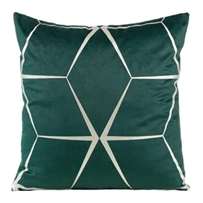 Image de Eurofirany Housse de Coussin élégante en Velours avec imprimé 45 x cm Doux Motif Losanges Vert foncé
