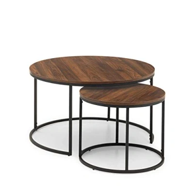 Image de Julian Bowen Tables basses rondes gigognes Bellini, noyer