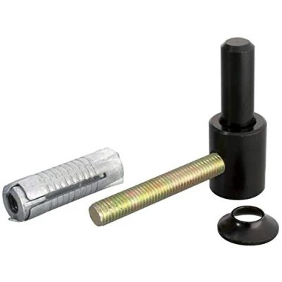 Image de Alberts 307363 Gond à visser avec filetage métrique laquée noire cote axe Ø14 mm 65 x 33