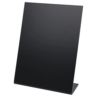 Image de HMF 46432 Présentoir de table Inscriptible à la craie Avec support en L Format A5 Noir