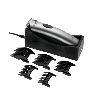 Image de TONDEO Tondeuse professionnelle ECO XP LITHIUM SILVER à cheveux avec station de charge et peigne coupe pour 5 longueurs différentes (4/8 / 12/16 20mm)