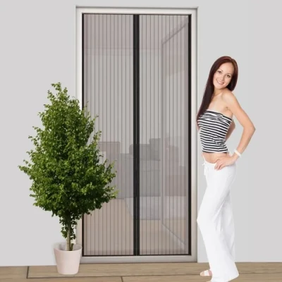 Image de Easy life Rideau moustiquaire magnétique pour porte 100 x 210 cm Individuellement raccourcissable et installation simple