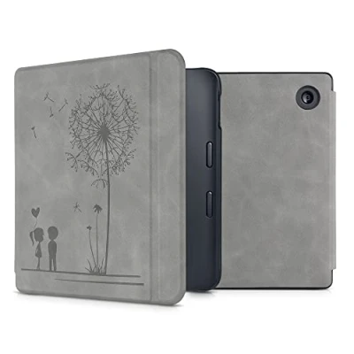 Image de kwmobileÉtui Compatible avec Kobo Libra 2 Coque Étui à Rabat magnétique tabletteeReader Similicuir Gris
