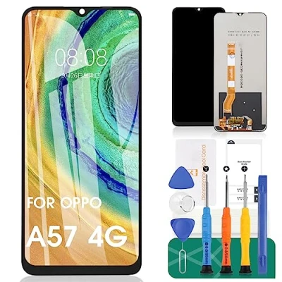 Image de pour Oppo A57 4G Écran de remplacement A57S LCD A17 tactile A17K Digitizer Assemblée A77 Kits réparation A77S (Noir)