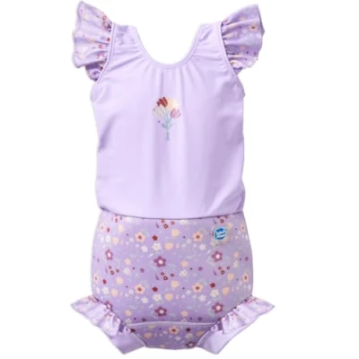 Image de Splash About Happy Nappy Maillot de Bain avec Volants, Lilac Spring, 6 12 Mois