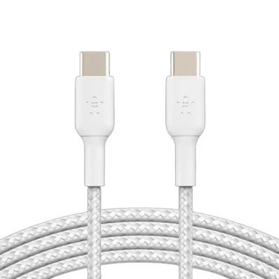 Image de Câble tressé USB C vers de Belkin 1 Mètre / Blanc Textile