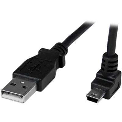 Image de StarTech.com Câble Mini USB 1 m A vers B coudé 90 le haut Angle Coude Noir 1m (USBAMB1MU)