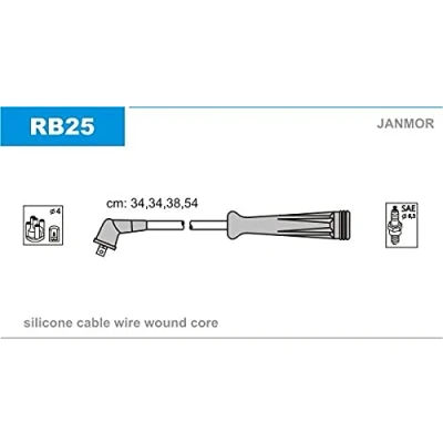 Image de JANMOR RB25 Jeu De Fils d&#039;Allumage RENAULT: CLIO 2, Kangoo I, MEGANE 1