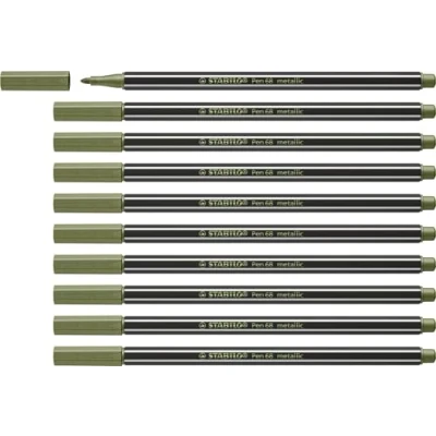 Image de Feutre métallisé STABILO Pen 68 metallic Lot x 10 feutres pointe moyenne Vert Clair