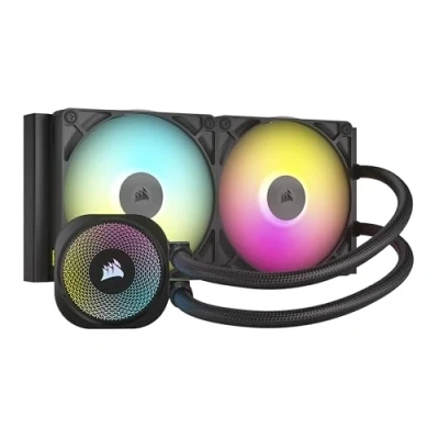 Image de CORSAIR iCUE Link Titan 280 RX RGB Refroidisseur Liquide pour CPU 280mm AIO 2X RX140 Ventilateurs Inclus Convient à Intel LGA 1851/1700, AMD AM5/AM4 Hub du Système Noir