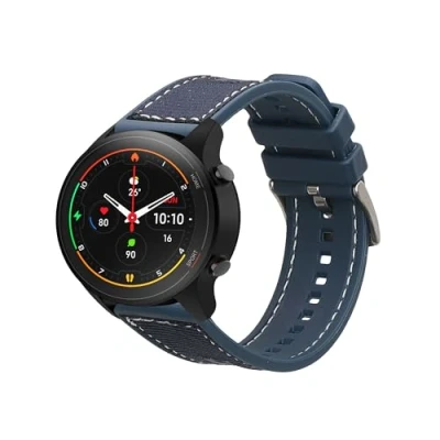Image de kwmobile Bracelet Compatible avec Xiaomi Mi Watch Color Sport / S1 Active de Rechange pour Fitness Tracker en Silicone et Nylon bleu foncé
