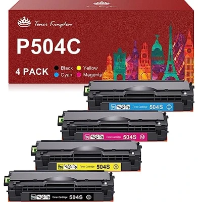 Image de Toner Kingdom CLT P504C Cartouches de Compatible pour Samsung K504S Xpress C1860FW C1810W CLX 4195FW 4195FN 4195N CLP 415N 415NW (K504S C504S M504S Y504S, 4 Pack)