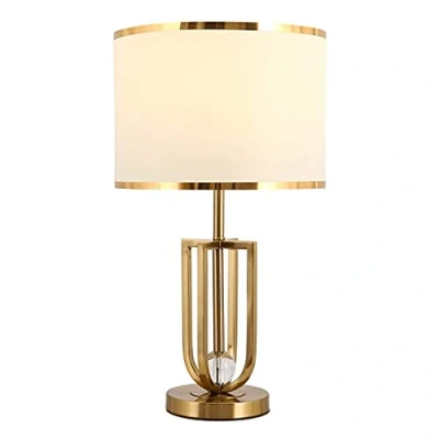 Image de HWSY lampe de Table chevet moderne Abat jour en tissu pour chambre à coucher, bureau, salon, lecture base E27 Interesting