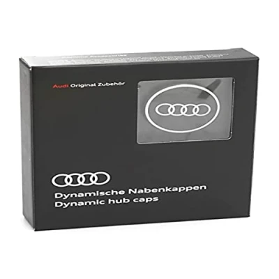 Image de Audi 4M8071006A Lot de 4 Cache moyeux dynamiques Noir/argenté