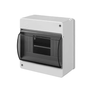 Image de ELEKTRO PLAST Boîte de distribution en saillie à fusibles 1 rangée 6 modules IP30 Gris clair